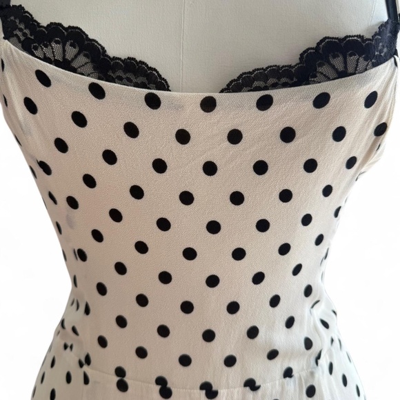 Reformation Irisa Portofino Black & White Polka Dot Midi Dress (sz 12) 334 - Picture 3 of 10